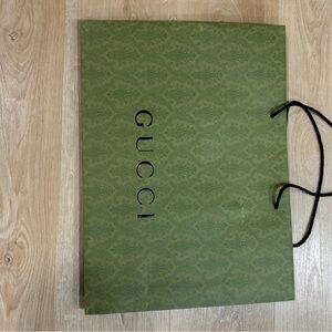 Gucci Olive Green Patterned shopping Bag
